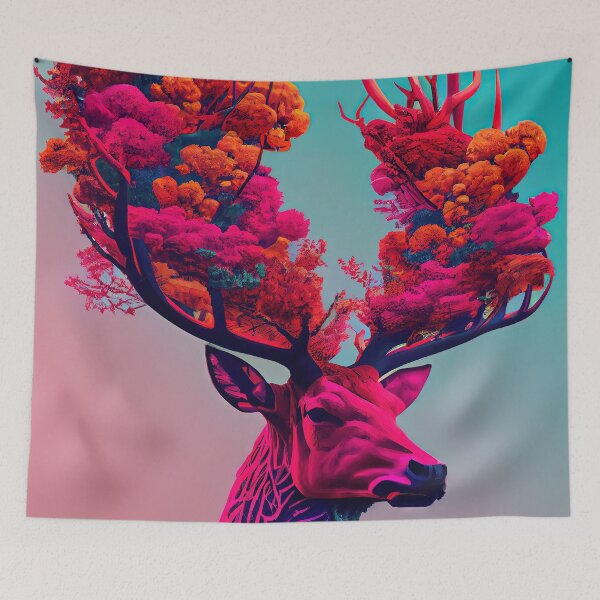 Item preview, Red Deer Yokai designed and sold by OccultDreams.