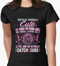 Funny Cheerleading T-Shirt Pretty Pink Quote Flyer Uniform Women's Fitted T-Shirt