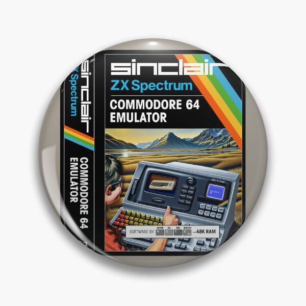 Item preview, C64 EMULATOR for the Sinclair ZX Spectrum (front cover + spine) - Fantasy / Parody Game Cassette Cover - 80s 8-bit Retro Game (Never on the Speccy!) designed and sold by RetroTeeStudio.