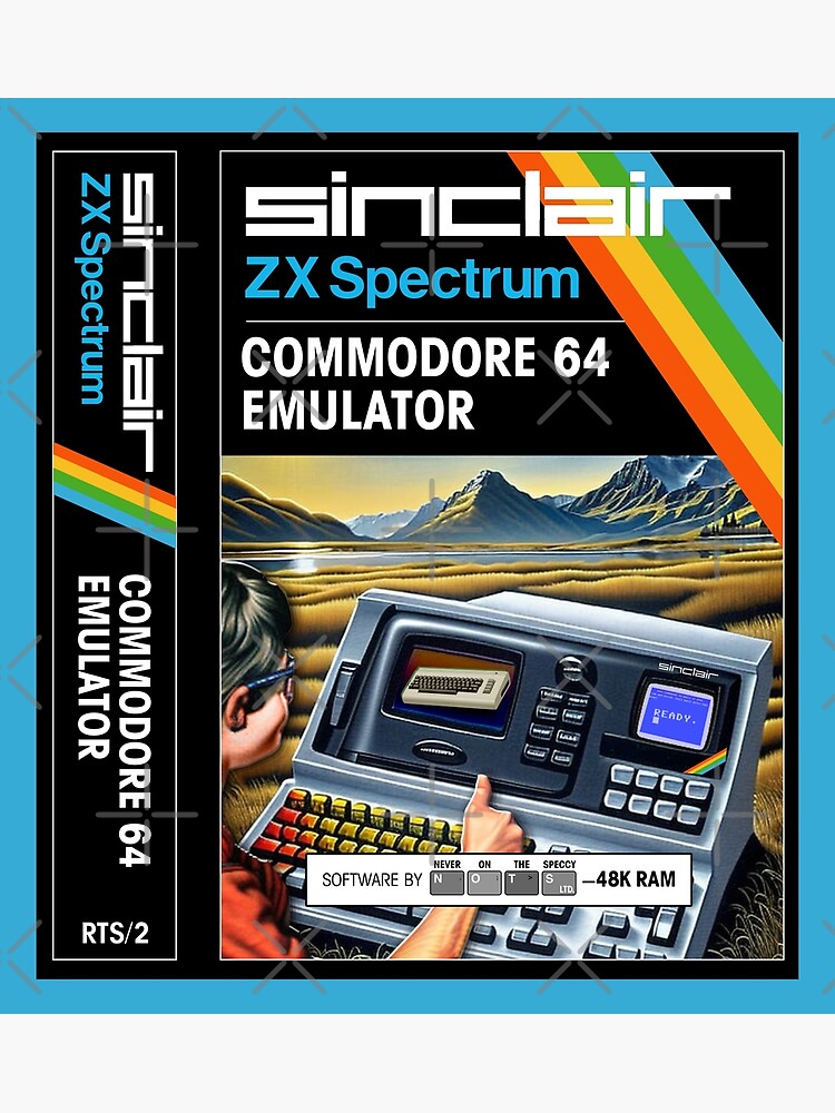 C64 EMULATOR for the Sinclair ZX Spectrum (front cover + spine) - Fantasy /  Parody Game Cassette Cover - 80s 8-bit Retro Game (Never on the Speccy!) |  