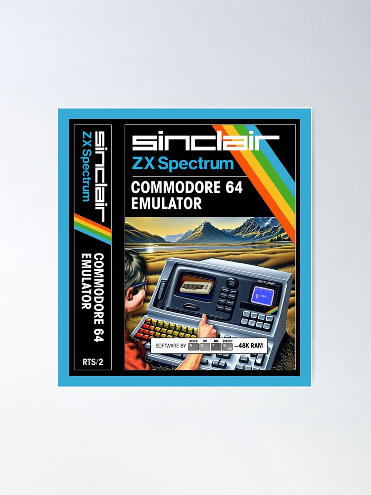 C64 EMULATOR for the Sinclair ZX Spectrum (front cover + spine
