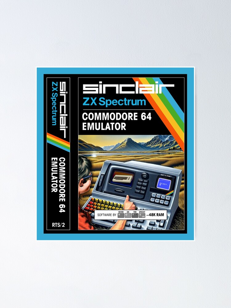C64 EMULATOR for the Sinclair ZX Spectrum (front cover + spine