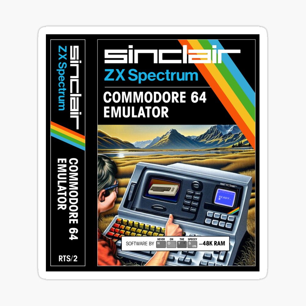 C64 EMULATOR for the Sinclair ZX Spectrum (front cover + spine 