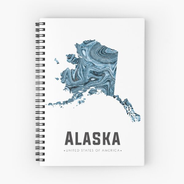 Item preview, Alaska Map Art Abstract in Blue designed and sold by Studio Grafiikka.