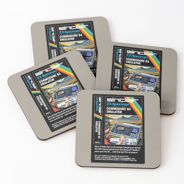 Item preview, C64 EMULATOR for the Sinclair ZX Spectrum (front + text) - Fantasy / Parody Game Cassette Cover - 80s 8-bit Retro Game (Never on the Speccy!) designed and sold by RetroTeeStudio.