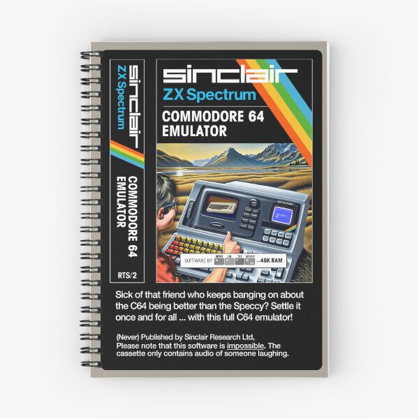 Item preview, EMULADOR C64 para Sinclair ZX Spectrum (frontal + texto) - Cubierta de casete de juego de fantasía / parodia - Juego retro de 8 bits de los años 80 (¡Nunca en el Speccy!) designed and sold by RetroTeeStudio.
