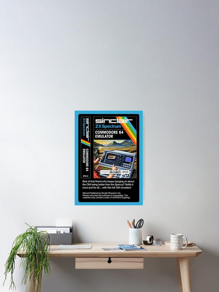 C64 EMULATOR for the Sinclair ZX Spectrum (front + text