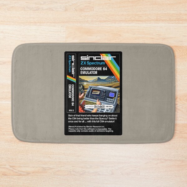 Item preview, C64 EMULATOR for the Sinclair ZX Spectrum (front + text) - Fantasy / Parody Game Cassette Cover - 80s 8-bit Retro Game (Never on the Speccy!) designed and sold by RetroTeeStudio.
