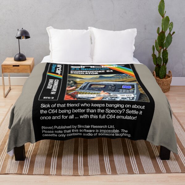 Item preview, C64 EMULATOR for the Sinclair ZX Spectrum (front + text) - Fantasy / Parody Game Cassette Cover - 80s 8-bit Retro Game (Never on the Speccy!) designed and sold by RetroTeeStudio.
