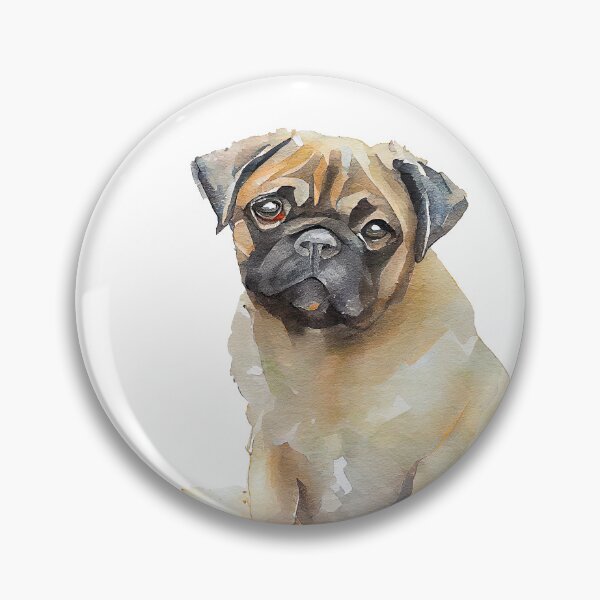 Artikelvorschau, Watercolor Painting of Pug Small Dog Breed2 entworfen und verkauft von Nalaxation.