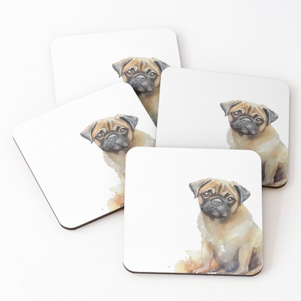 Artikelvorschau, Watercolor Painting of Pug Small Dog Breed2 entworfen und verkauft von Nalaxation.