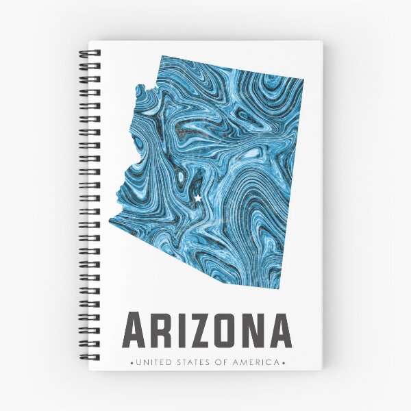 Item preview, Arizona Map Art Abstract in Blue designed and sold by Studio Grafiikka.