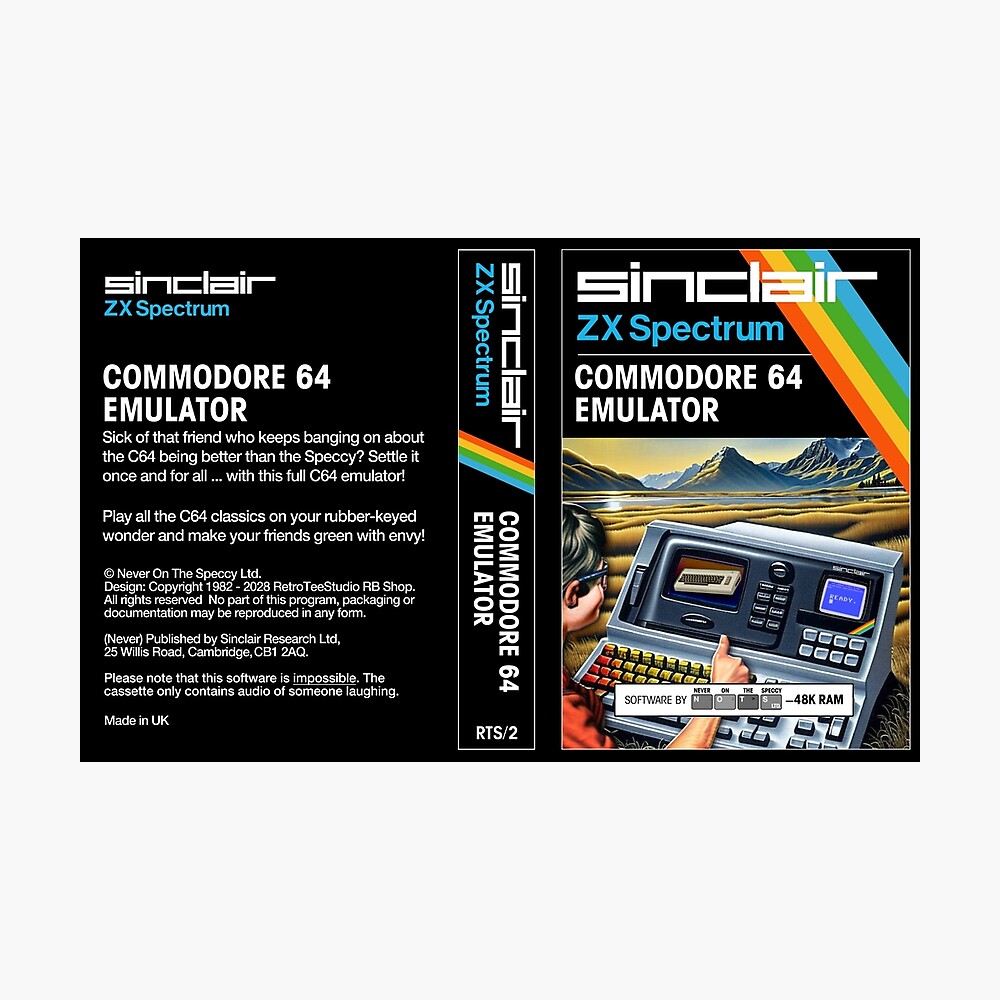 C64 EMULATOR for the Sinclair ZX Spectrum (cassette cover 