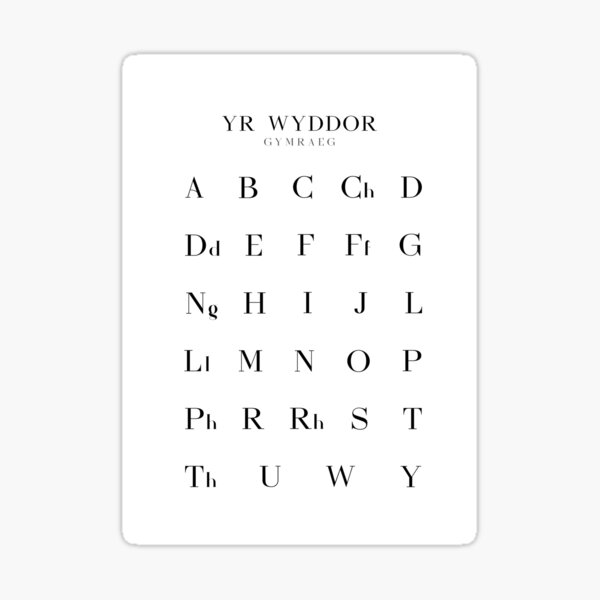 Item preview, Welsh Alphabet Chart, Yr Wyddor Gymraeg Language Chart, White designed and sold by typelab.