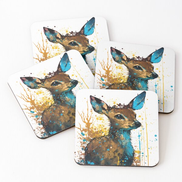 Item preview, Paint splatter fawn - pop art designed and sold by Artxplor.