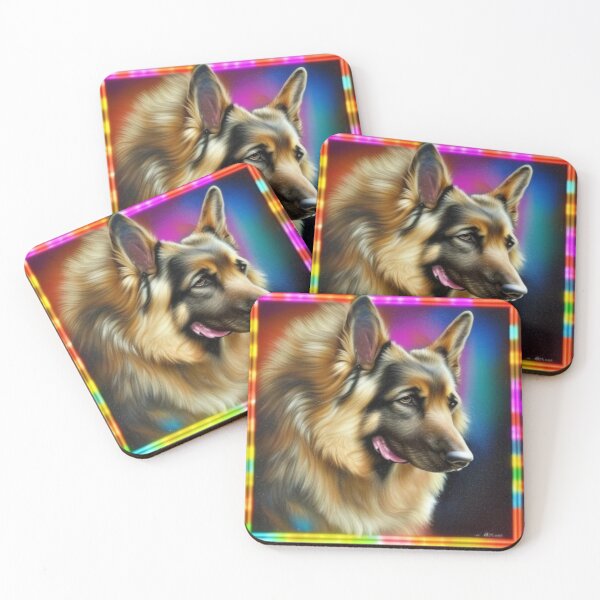 Item preview, Colourful German Shepherd. German Shepherd Art. German Shepherd Art Nouveau designed and sold by Doggymadness.