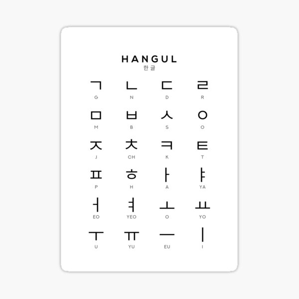 Sugar Pop Korean Hangul Alphabet Removable Sticker Pack