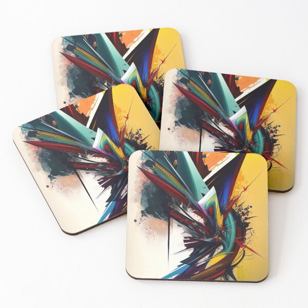 Item preview, Colorful spikes abstract violent colors painting designed and sold by RK - Shop.