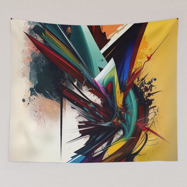 Item preview, Colorful spikes abstract violent colors painting designed and sold by RK - Shop.