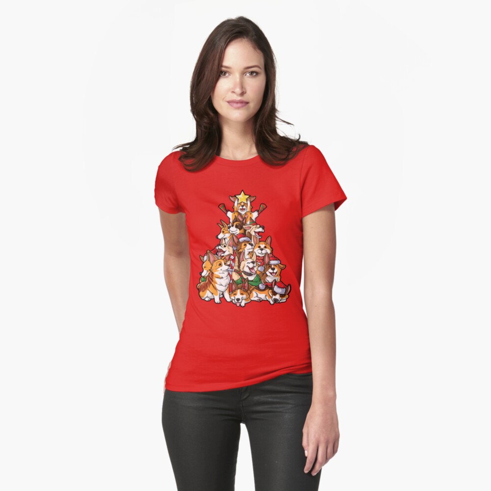 corgi christmas tree shirt