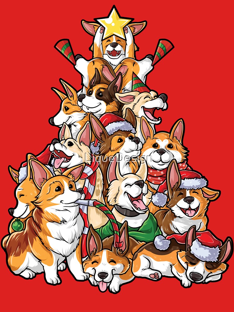 corgi christmas tree shirt