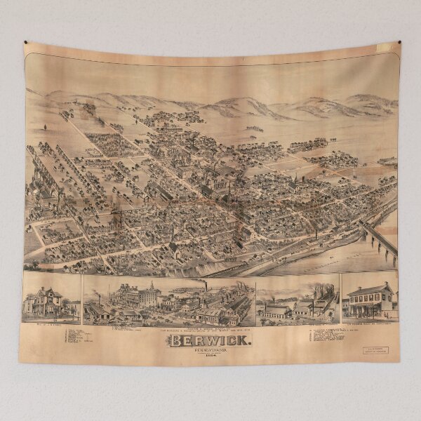 Item preview, Berwick, Pennsylvania (1884) designed and sold by allhistory.