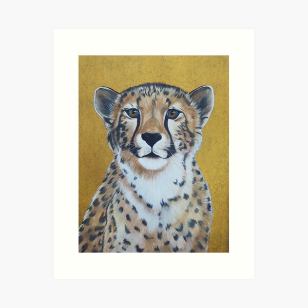 Cheetas, acrylic on canvas Art Print