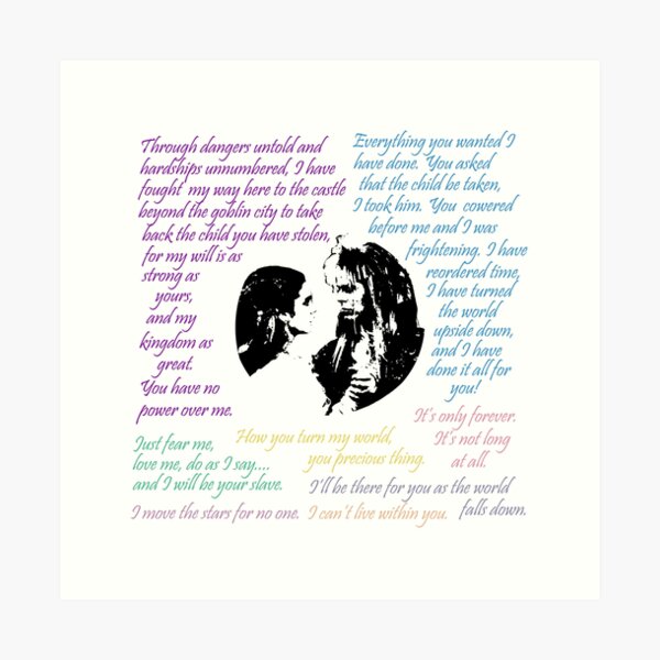 Item preview, Jareth x Sarah Quotes designed and sold by GiantSquid1.