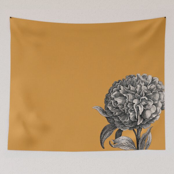 Item preview, Peony Flower Vintage Modern Botanical Floral Illustration on Butterscotch 2 designed and sold by kierkegaard.