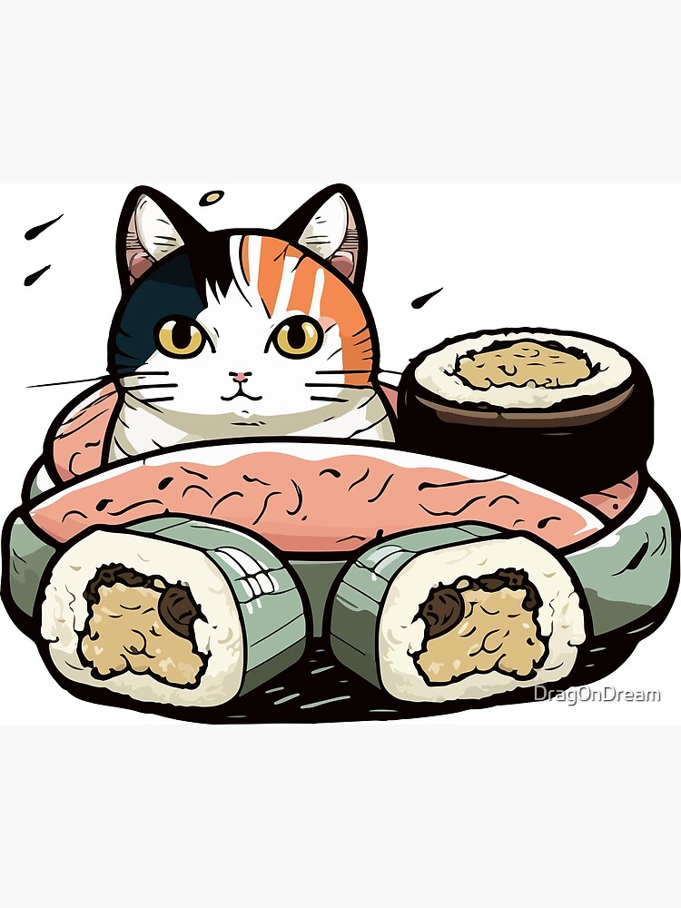 Disover Sushi Cat Premium Matte Vertical Poster
