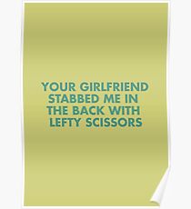 Lefty Scissors - Moonrise Kingdom Quote Poster