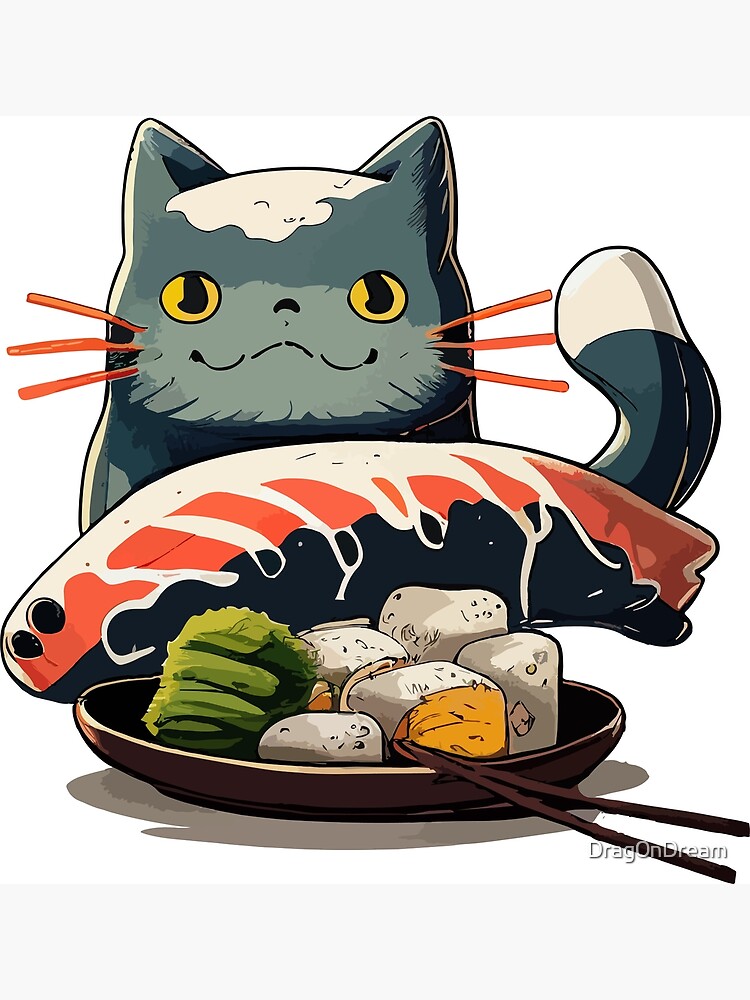 Disover Sushi Cat Premium Matte Vertical Poster