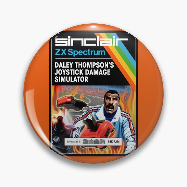 Item preview, DALEY THOMPSON'S JOYSTICK DAMAGE SIMULATOR for the Sinclair ZX Spectrum (front cover) - Fantasy / Parody Game Cassette Cover - 80s 8-bit Retro Game (Never on the Speccy!) designed and sold by RetroTeeStudio.