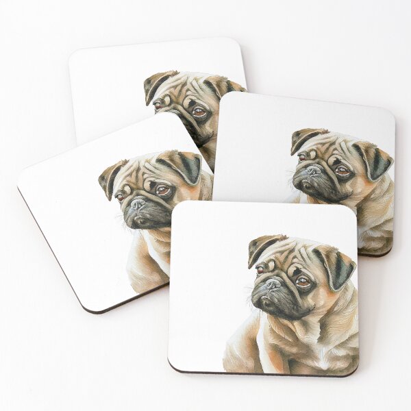 Artikelvorschau, Watercolor Painting of Pug Small Dog Breed entworfen und verkauft von Nalaxation.