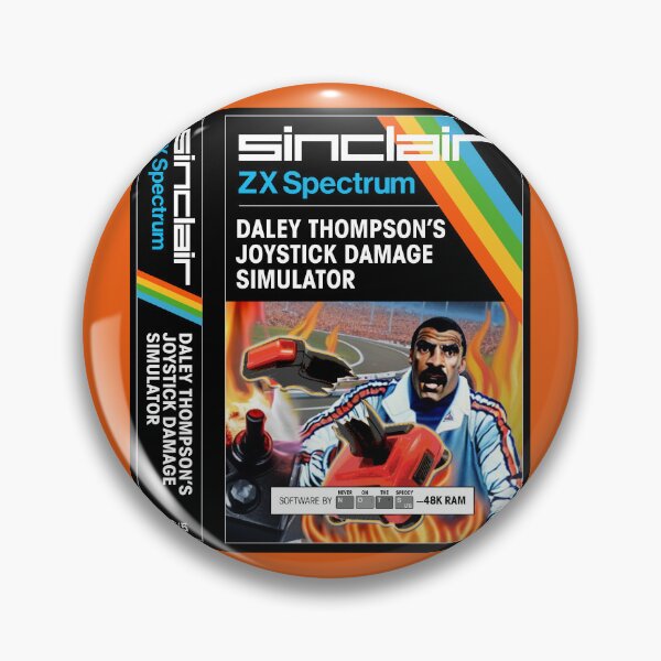 Item preview, DALEY THOMPSON'S JOYSTICK DAMAGE SIMULATOR for the Sinclair ZX Spectrum (front + spine) - Fantasy / Parody Game Cassette Cover - 80s 8-bit Retro Game (Never on the Speccy!) designed and sold by RetroTeeStudio.