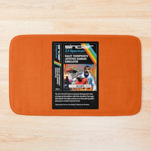 Item preview, DALEY THOMPSON'S JOYSTICK DAMAGE SIMULATOR for the Sinclair ZX Spectrum (front + text) - Fantasy / Parody Game Cassette Cover - 80s 8-bit Retro Game (Never on the Speccy!) designed and sold by RetroTeeStudio.