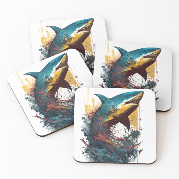 Item preview, Paint splatter shark - pop art designed and sold by Artxplor.