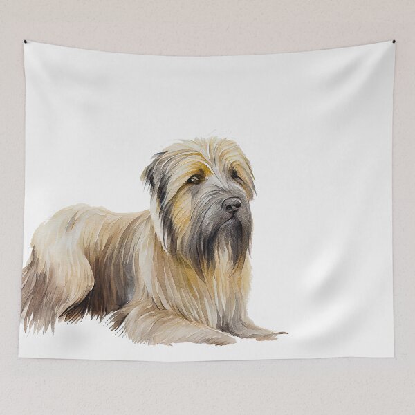 Artikelvorschau, Watercolor Painting of Pyrenean Shepherd Small Dog Breed entworfen und verkauft von Nalaxation.