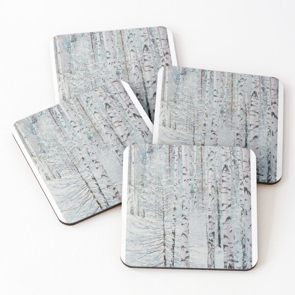 Item preview, id60-1 Yougn Birch Tree, Winter forest and snow cover, black and white trees, icy and snowy trees, winter sunset in birch, snowy forest, cool and cute winter,  jungle, Frozen birch, Birch, Watercolor, designed and sold by bcbutika.