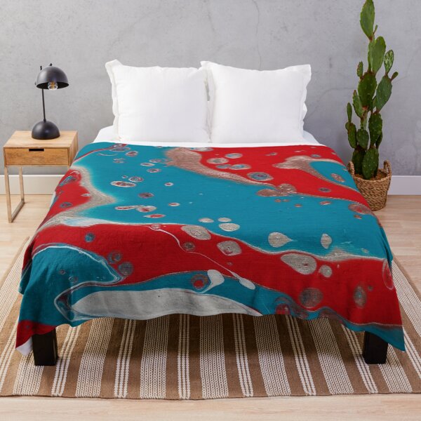 Item preview, Fluid Painting Red Copper and Teal Blue designed and sold by YikosCastle.