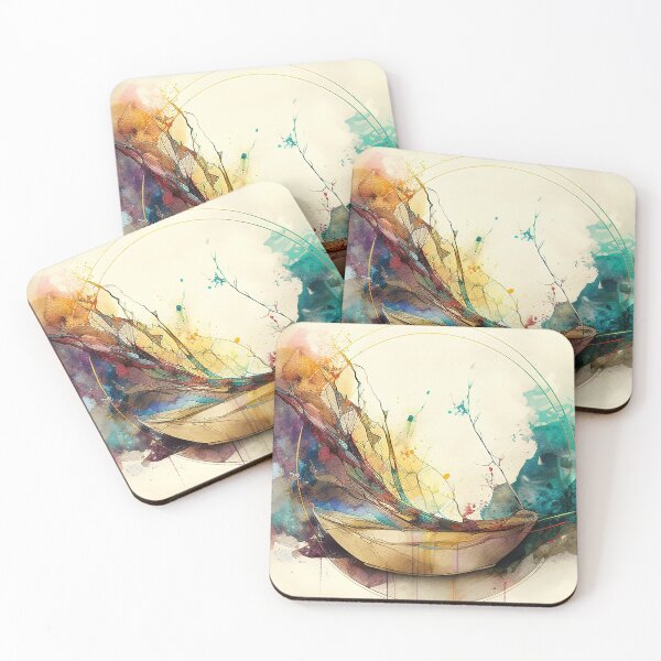 Item preview, Abstract watercolor shapes and paint mix designed and sold by RK - Shop.
