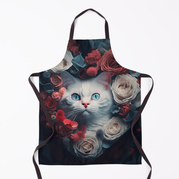 Item preview, A White Cat in Heart of roses description designed and sold by BISJOU.