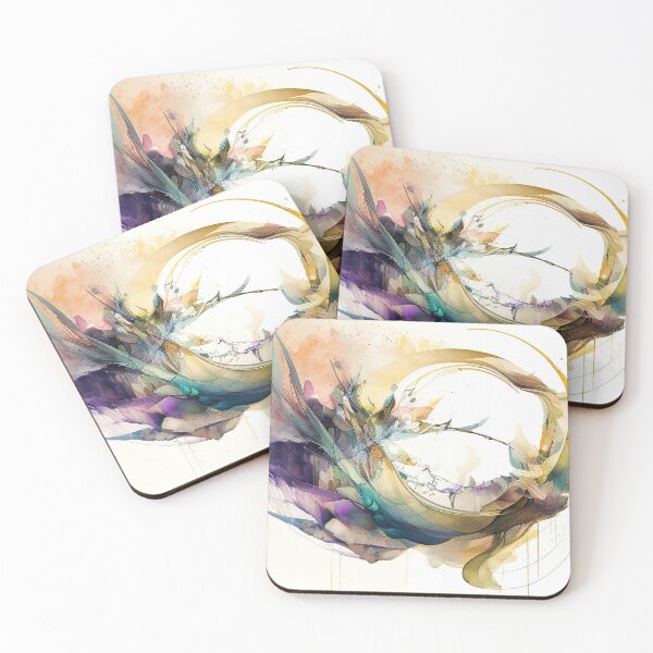 Item preview, Colorful shapes and lines abstract watercolor art designed and sold by RK - Shop.