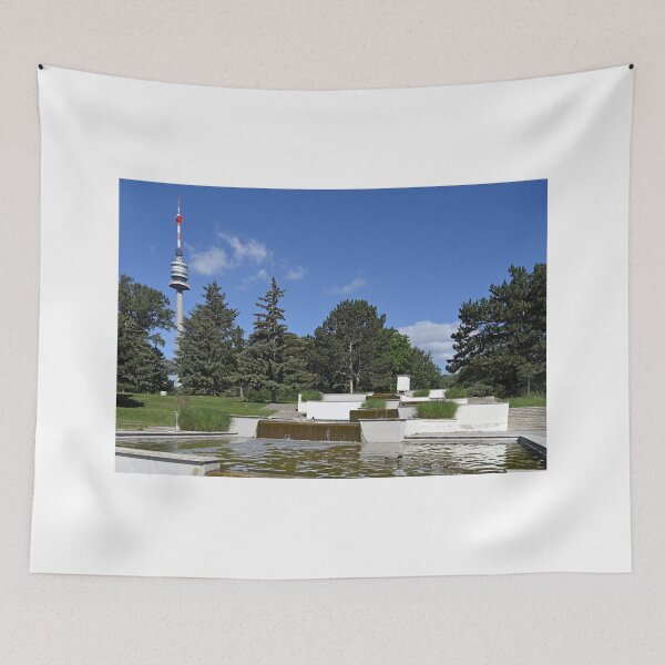 Item preview, fountain with ducks and Tv tower  Donauturm in Donaupark Vienna designed and sold by goceris.