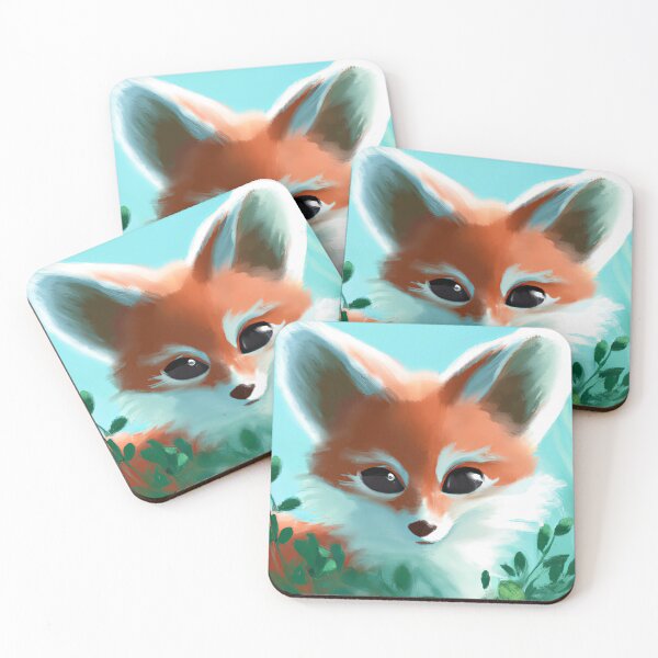 Item preview, Fox Cute hiding in the cold winter foliage designed and sold by phillipbooth.