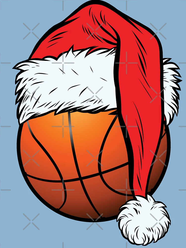 Basketball Christmas Santa Hat Sport Xmas Gift' Sticker