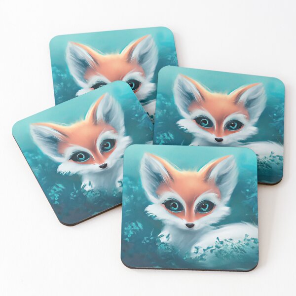 Item preview, Fox Cute hiding in the cold winter foliage designed and sold by phillipbooth.