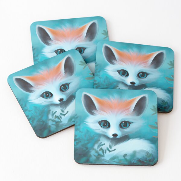 Item preview, Fox Cute hiding in the cold winter foliage designed and sold by phillipbooth.