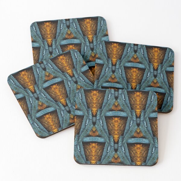 Item preview, Blue Wood and Golden Demons (pattern) designed and sold by Yampimon.