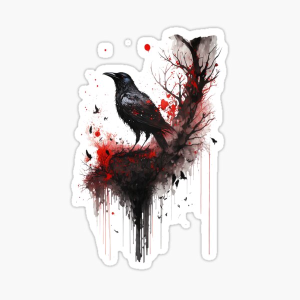 Item preview, Black raven, watercolor designed and sold by wearawsm.